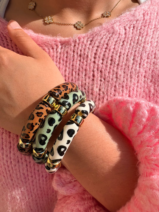 Bracelet en acrylique imprimé Léopard
