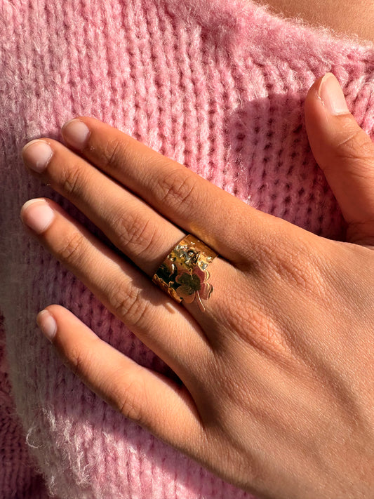Bague breloque trèfle