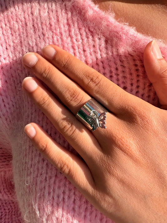 Bague breloque papillon