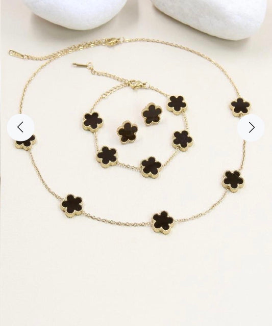 Pack Trèfle Collier + Bracelet + puce